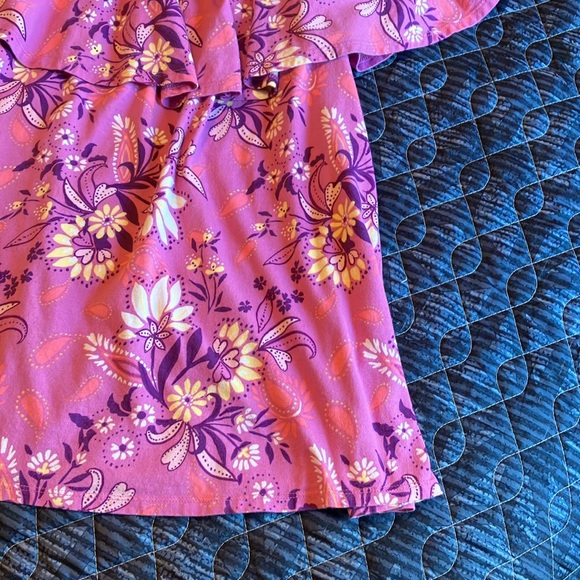 Pretty pink print knit top with ruffle sleeves by Woman Within, size 18, NWOT! - Picture 6 of 16